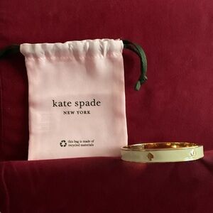 Kate Spade Gold Heart Bangle with Pink Pouch